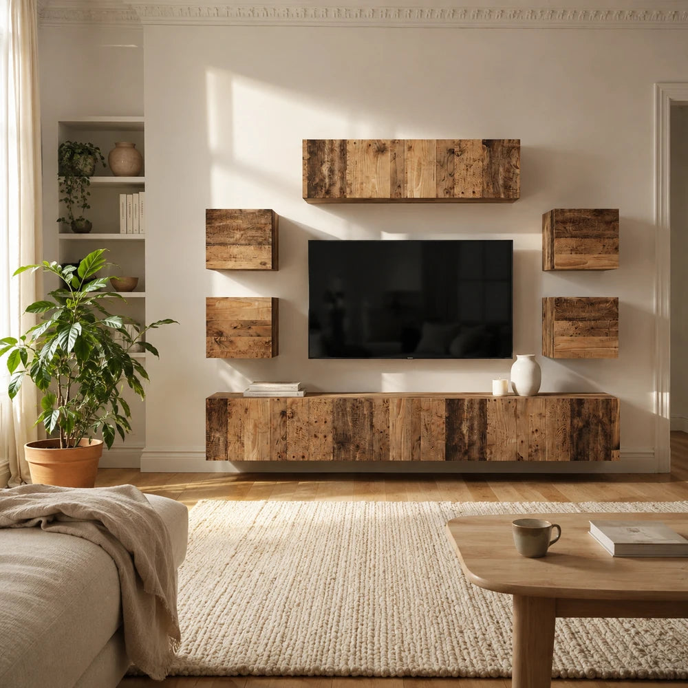 Ensemble meuble tv mural 7 pièces | Nordia