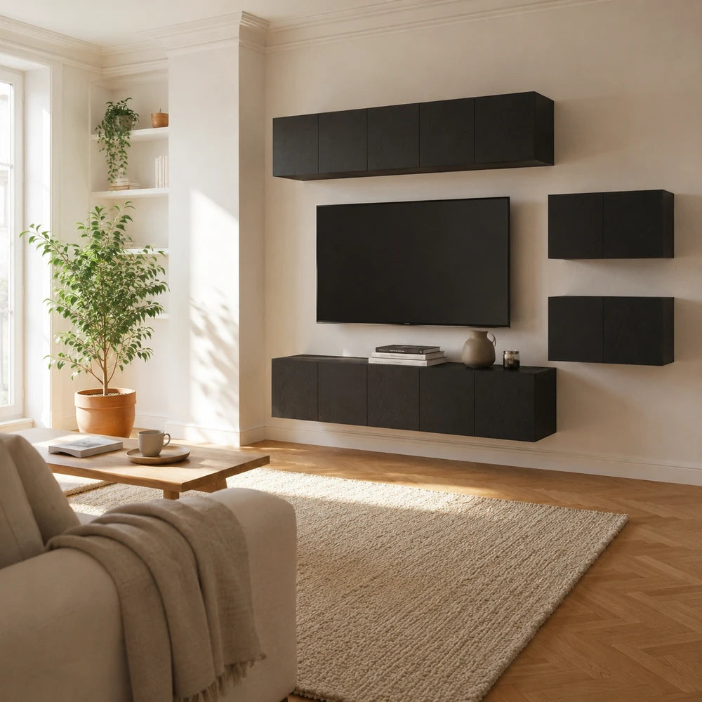 Ensemble meuble tv mural modulable 8 modules | Kubik