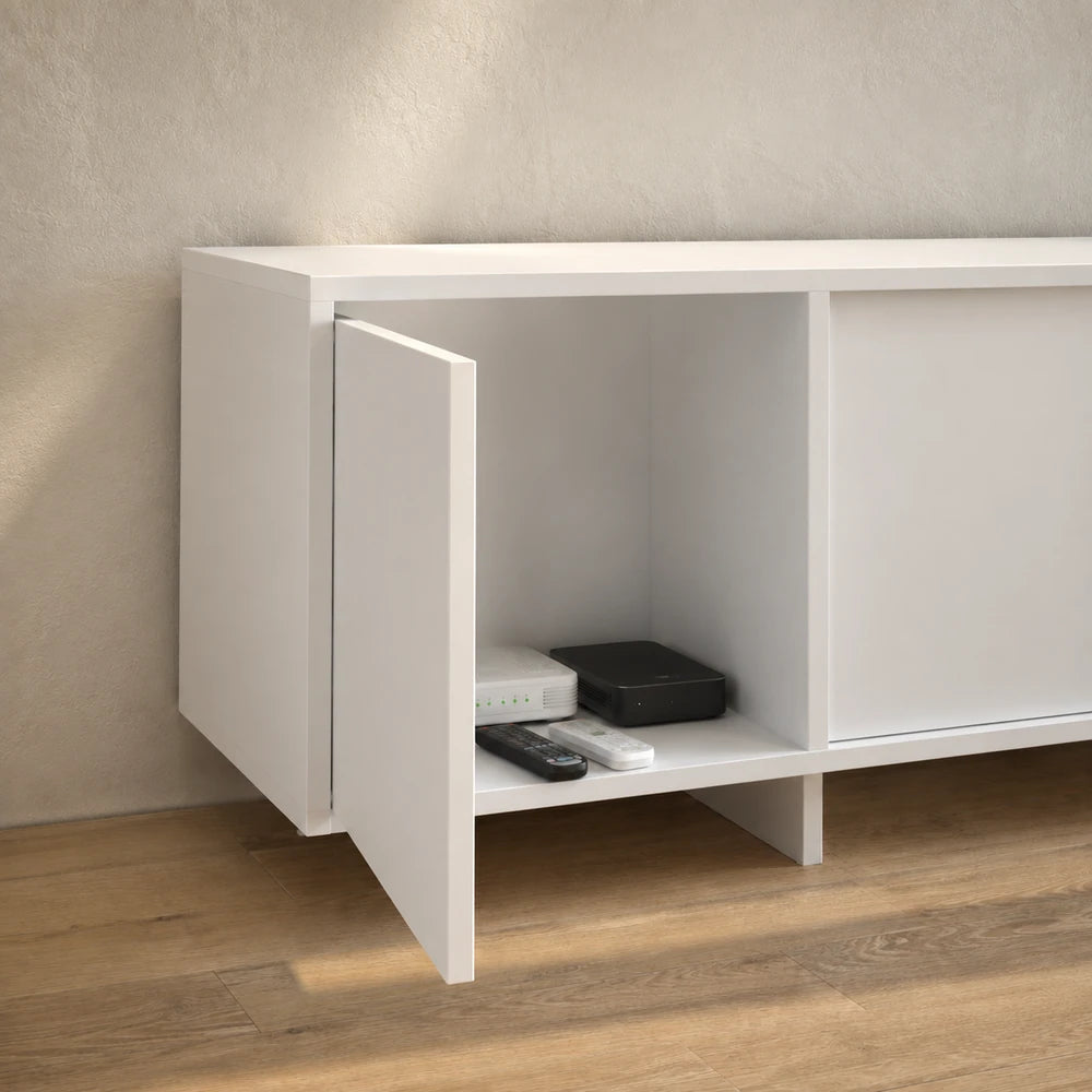 Meuble tv blanc 4 portes | Lina