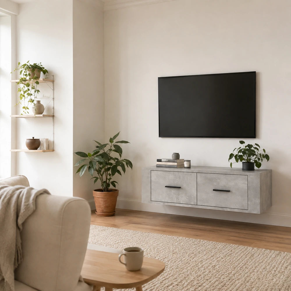 Meuble tv suspendu gris | Nyra