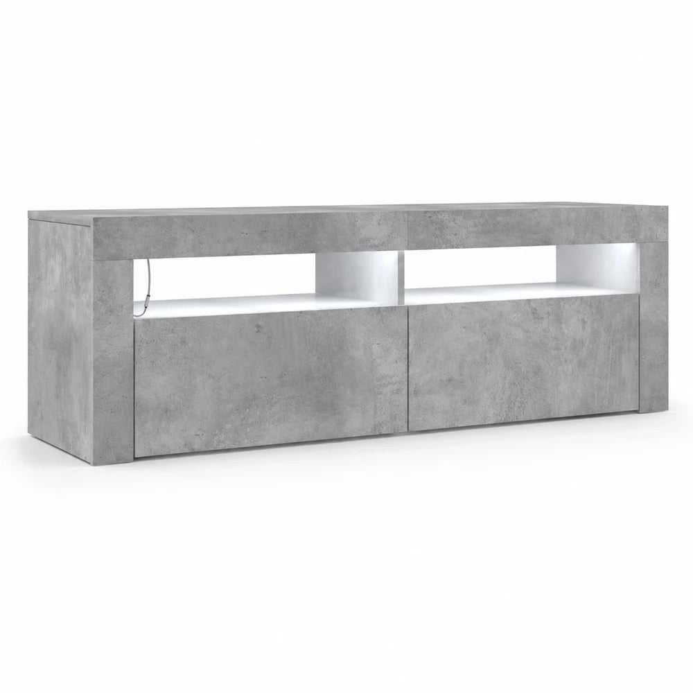 Meuble tv led gris béton | Cendra