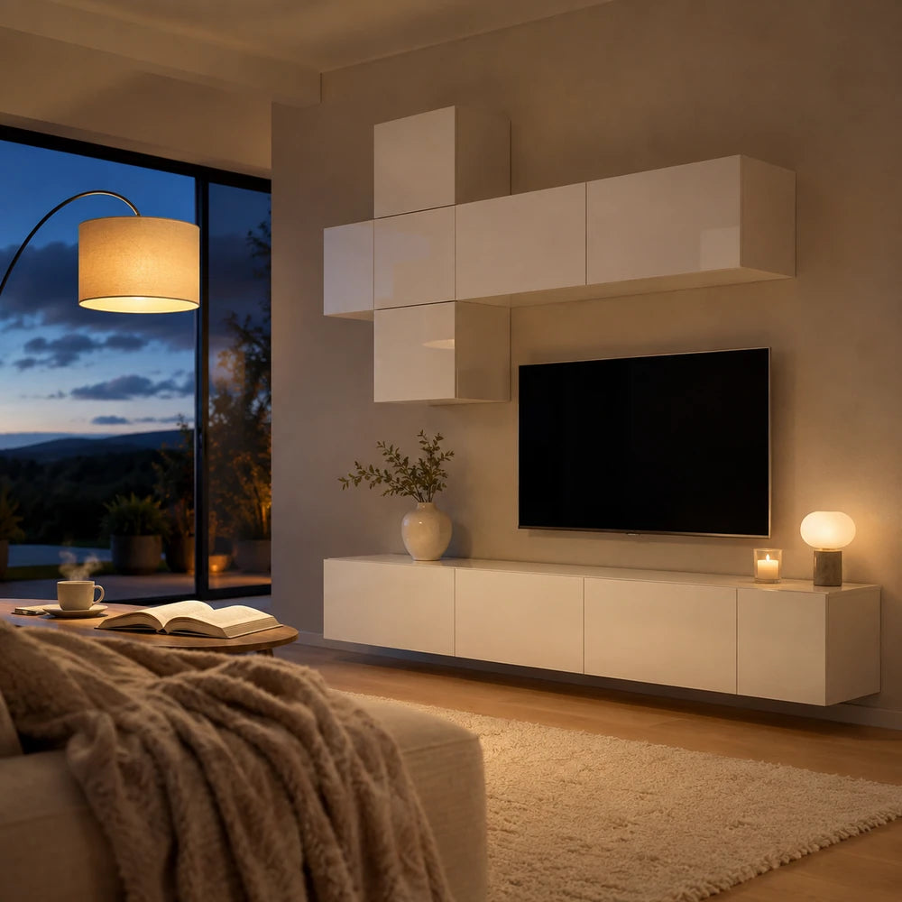 Ensemble meuble tv mural 7 pièces | Nordia