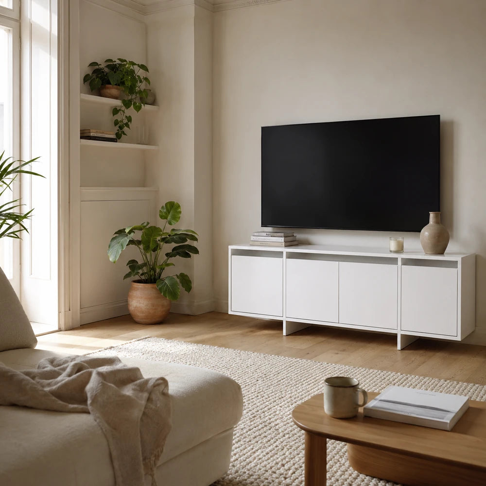 Meuble tv blanc 4 portes | Lina
