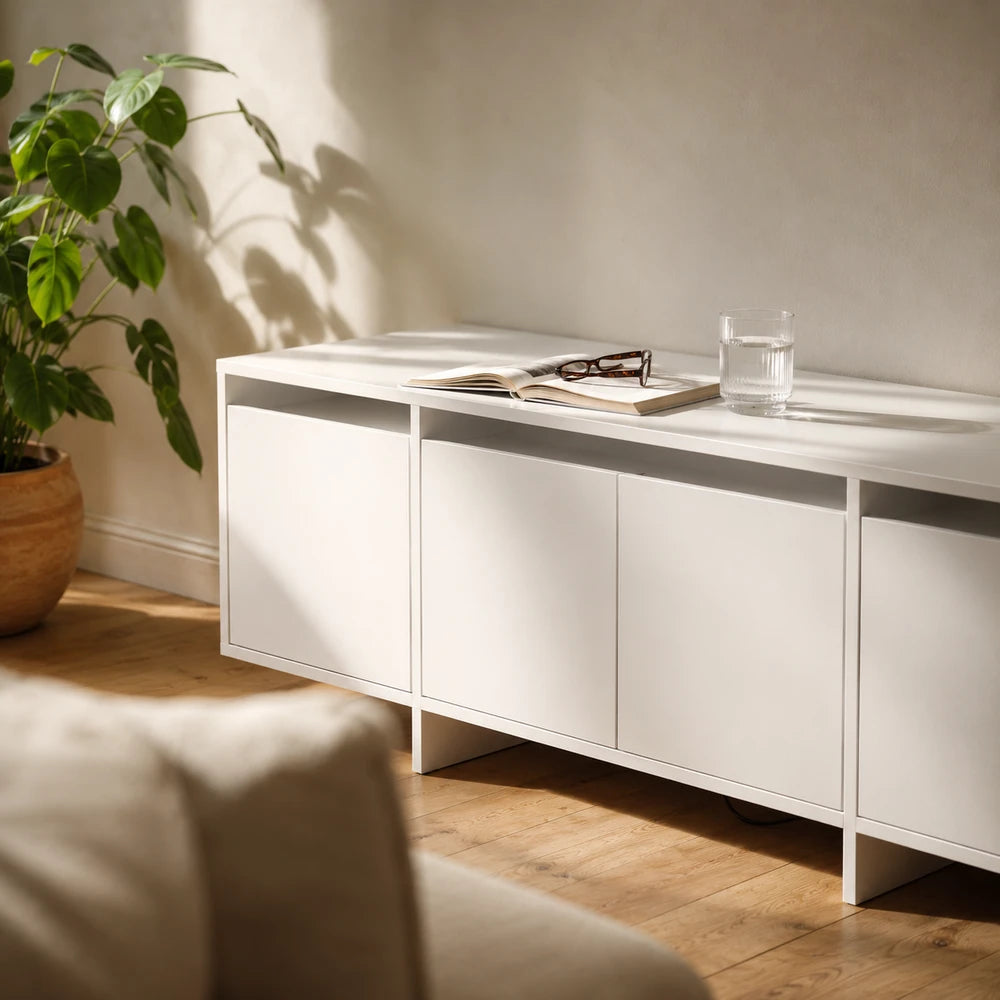 Meuble tv blanc 4 portes | Lina