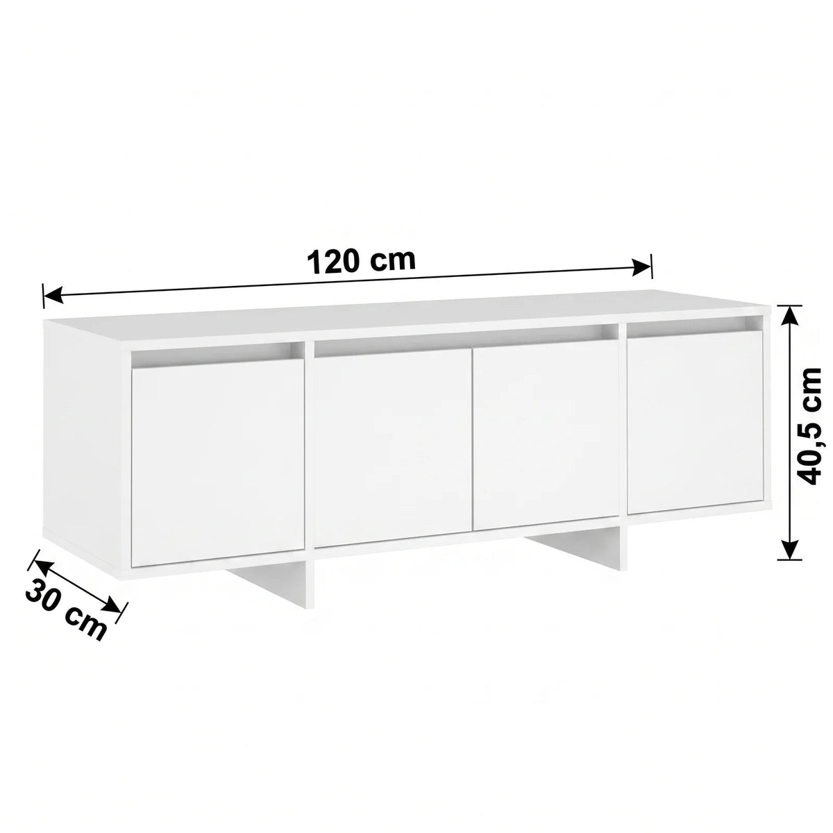 Meuble tv blanc 4 portes | Lina