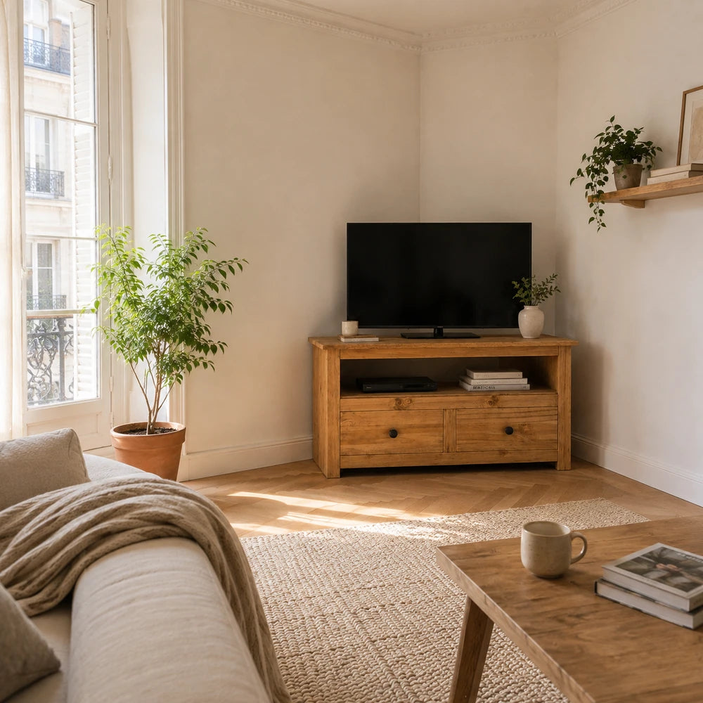 Meuble tv d'angle bois massif | Havn