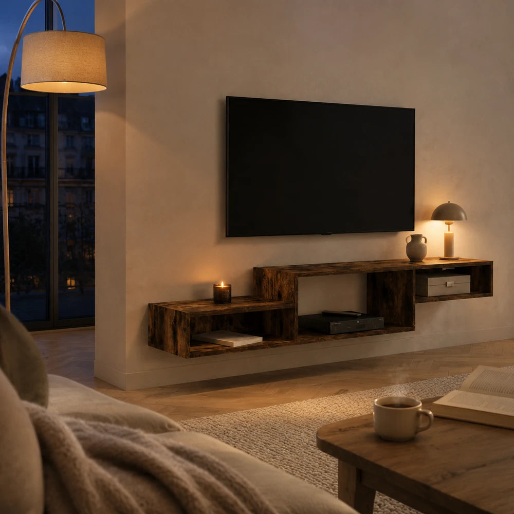 Meuble tv mural flottant petit espace | Sora