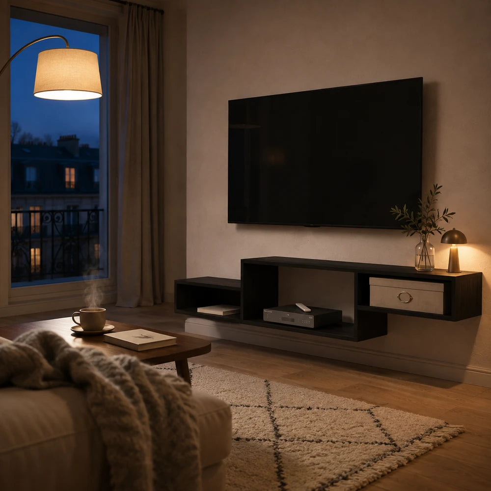 Meuble tv mural flottant petit espace | Sora